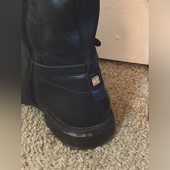 Franco Sarto Leather Wide Calf Boots. Black Knee High Woman’s Size 8.5 - Picture 8 of 14